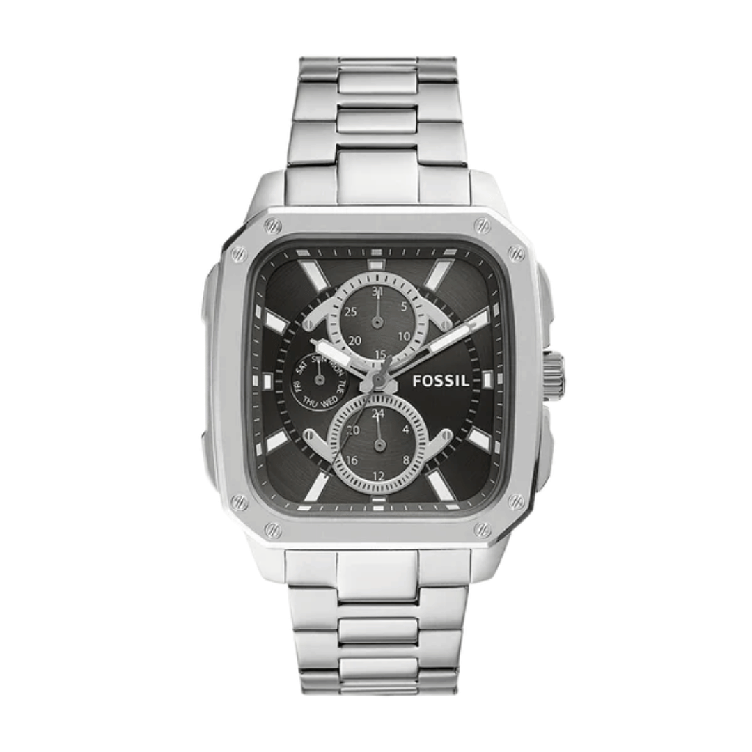 Fossil Men's Black Dial Stainless Steel Watch – BQ2655